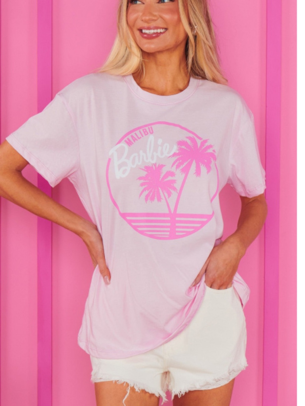 Show Me Your MuMu Pink Barbie Malibu Graphic Tee